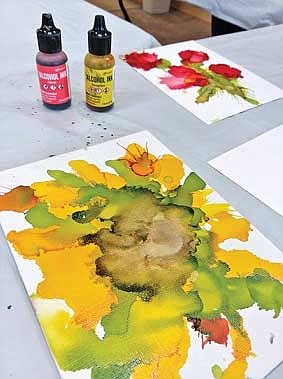 Alcohol ink flower painting  at LOLA on May 21