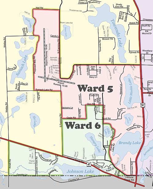 Vilas County supervisory district 7 is comprised of Arbor Vitae voting wards 5 and 6. Source: Vilas County mapping department. (Contributed image)