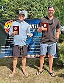 Chase Vaughn (left) and Tyler Jesse took first place in the Upper Midwest Bass Challenge Series on Willow Flowage with 19.97 pounds. (Contributed photograph)