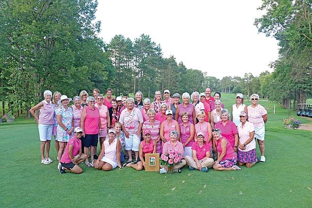 Members of the Rhinelander Country Club Ladies League pose for a photograph during the league’s Rally night at the club Wednesday, Aug. 2. This year’s event, conducted over three days, raised more than $4,200 for the James Beck Cancer Center at Aspirus Rhinelander Hospital. (Photo by Jeremy Mayo/River News)