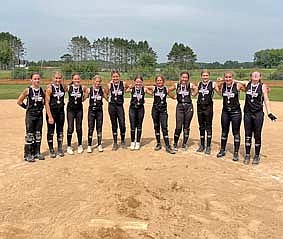The Lakeland 12U softball team finished 3-1 for a second place finish in a tournament Aug. 4-6 at Whittlesey. Pictured, from left, are Zia Amershek, Adalyn Bohne, Audrina Skubal, Malin Awker, Britta Kemnitz, Shaye Trapp, Halle Petrie, Esmee Marshall, Alicia Kroening, Alena Bohne and Amelia Neri. (Contributed photograph)