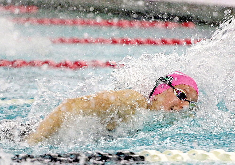 In this Nov. 11, 2022 file photo, Rhinelander’s Abi Winnicki competes in the WIAA D2 state girls’ swim meet in Waukesha. Winnicki, a senior, is poised to lead the Hodags this year after scoring four fourth-place finishes and breaking two school records at last year’s state meet. (Jeremy Mayo/River News)