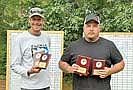 Ted Heitschmidt (left) and Jason Yaeger bested the field at the Upper Midwest Bass Challenge Central Lakes Division Lake Nokomis event, They came in with 17.70 pounds. The duo also had big bass of the event with a 4.46-pound smallmouth. (Submitted photos)