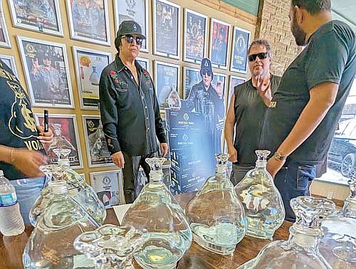 The rock band KISS bassist and co-lead vocalist Gene Simmons attended a VIP launch party to promote his Money Bag Vodka brand Saturday, Sept. 2, at the Rhinelander Brewery in downtown Rhinelander. (Photo by Dean Hall/Lakeland Times)