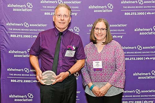 Dr. Koeppl of the Aspirus Medical Group, left, and Julie St. Pierre of the Alzheimer's Association. (Submitted photo)