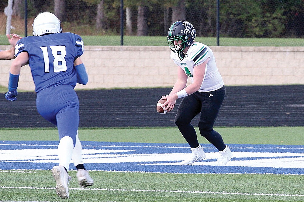 In this Oct. 7, 2023 file photo, Rhinelander’s Tyler Chariton prepares to punt during a GNC football game at Merrill. Chariton earned first-team All-Great Northern Conference recognition from the conference coaches at the position when the all-conference team was announced on Sunday. (Bob Mainhardt for the River News)