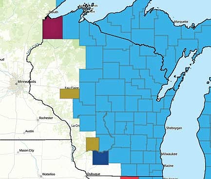 Spongy moths have triggered quarantine notices in many counties in the state. Those in lighter shading on the right side of the map have had a quarantine on moving regulated articles such as trees, logs, pulpwood, bark and bark products and many others, since 2017. The most recent quarantine was Douglas County in northwestern Wisconsin. This quarantine includes Christmas trees and firewood. It is also important, when moving or closing up the cabin and taking outdoor items home, to closely inspect all outdoor items to ensure there are no spongy moth egg masses hitching a ride on them as well. (Contributed photograph)