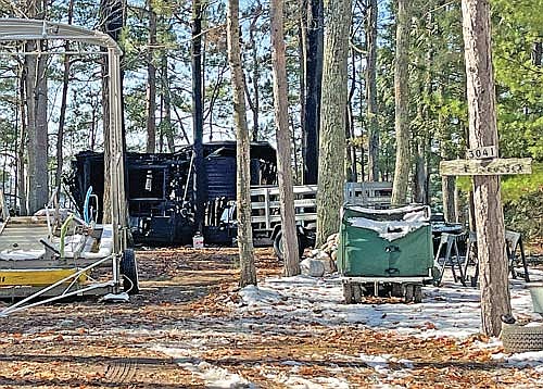 The remains of a home on Oberland Lane in Lac du Flambeau that burned down on Nov. 1. (Photo by Trevor Greene/Lakeland Times)