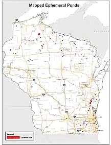 Ephemeral ponds are located across Wisconsin, largely due to glaciation. These ponds provide critical breeding habitat for many species of invertebrates and salamanders. (Contributed image)