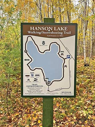 The walking/snowshoeing trail at Hanson Lake received needed enhancements in the summer of 2023. (Submitted photo)