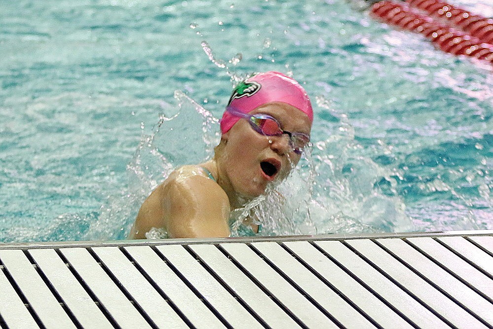 Rhinelander’s Millie Gruett makes a turn in the 100-yard butterfly during the WIAA Division 2 state championship in Waukesha Friday, Nov. 10. (Jeremy Mayo/River News)
