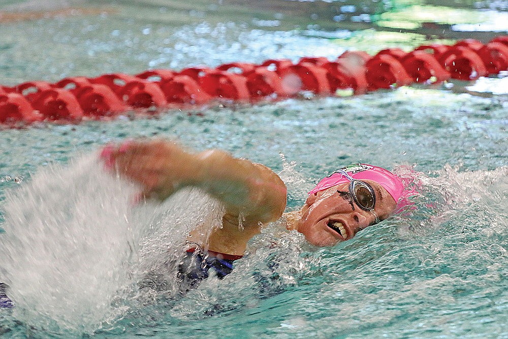 Rhinelander’s Vivian Lamers swims the 100-yard freestyle during the WIAA Division 2 state championship in Waukesha Friday, Nov. 10. (Jeremy Mayo/River News)