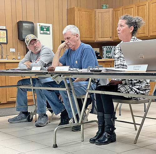 Cassian town board members John Schaub, Dick Herman and Patty Francoeur at Monday’s town board meeting. (Photo by Brian Jopek/Lakeland Times)