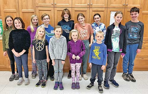 Members of the Northwoods Explorers 4-H Club gathered on Nov. 19, 2023, in Rhinelander. Back row, from left, are Elise Williams (Treasurer), Katie Thompson (Secretary), Simon Katzke (Vice President), Clara (Olive) Schwitters (Historian), Noelle Mayo (President), Fjola Erickson, Quinn Williams (Reporter), and Orin Erickson. Front row, from left, are Chloe Thomas, Holly Thompson, Celia Katzke (Pledge Leader), Opal Katzke and Noah Williams. (Submitted photo)