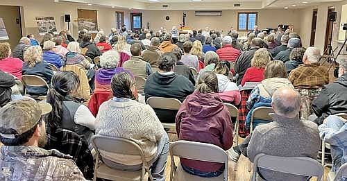 Approximately 100 people attended a Dec. 28 public hearing on a conditional use permit application submitted by GLITC for an ARWC it wishes to build in Cassian. (Photo by Brian Jopek/Lakeland Times)
