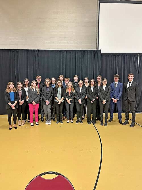 In the front row, from left to right, are Wendy Fronk, Kali Skubal, Alyssa Smits, Alex Kniewel, Eva Hetland, Tori Riopel, Evi Sawyer, Cassie Burke and Luna Grage. Second row: Lylah Schroeder, Matthew Carpenter, Lucas Haselton, Aiden Ostermann, Tyler Chariton, Payton McCue, Claire Caselton, Kate Ripple, Brody Kowieski and Greyson Gremban. (Submitted photo)