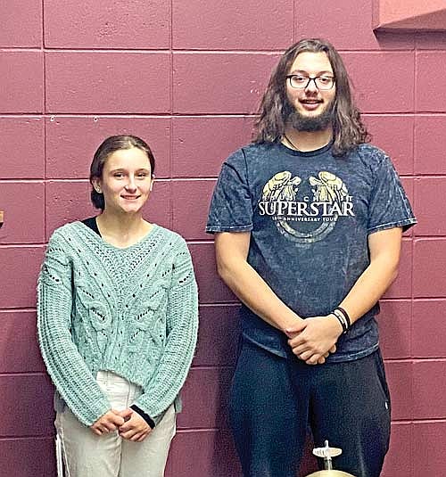 Ada Ernst and Isaac Olson, State Honors Band singers for LUHS. (Photo by Jake Schexnaydre/Lakeland Times)