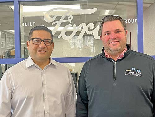 Jose Cazares, left, and Lee Schreiber are the new owners of Northwoods Ford in Minocqua. (Photo by Trevor Greene/Lakeland Times)