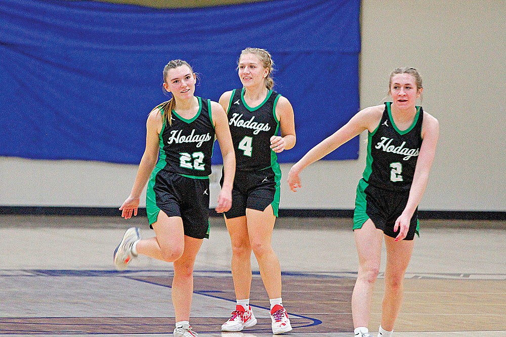 Rhinelander’s Tori Riopel reacts after hitting a 3-pointer late in the second half of a GNC girls’ basketball game at Tomahawk Friday, Feb. 2. (Jeremy Mayo/River News)