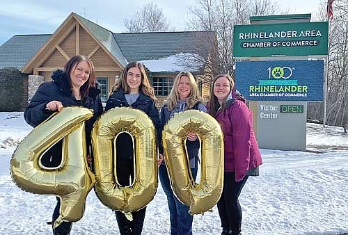 Rhinelander Area Chamber of Commerce CEO Lauren Sackett, far right, and members of her staff are celebrating a historic milestone. (Submitted photo)