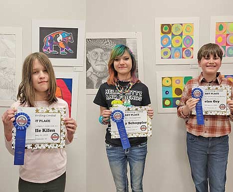 Pictured are first place winners Isabelle Kilen, Lainey Schuppler and Nolan Ory. (Submitted photo)