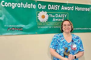 Dori Boos, RN, a CCU nurse at Rhinelander Aspirus Hospital, has been honored with the DAISY Award for Extraordinary Nurses. (Submitted photo)