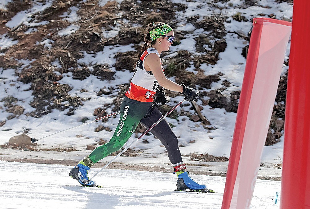 In this March 2, 2024 file photo, Rhinelander’s Brynn Teter completes a lap during the classic portion of the WNSL state distance championship Nordic ski races in Cable. Teter placed 27th in the state distance race and 30th in the final overall WNSL standings. (Jeremy Mayo/River News)