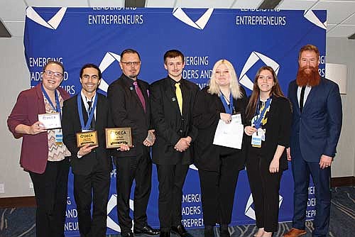 Nicolet College DECA Students competed in the State of Wisconsin’s DECA Career Development Conference at Lake Lawn Resort in Delevan, Wisconsin, March 7-10. All students who competed qualified for the International Career Development Conference in Austin, Texas, April 20-24. Pictured from left to right are Darci Joslin, John Krueger, Will MacKay, Gavin Hackbarth, Katelyn Abbott, Natasha Wacker, and Dwight Webb. (Submitted photo)