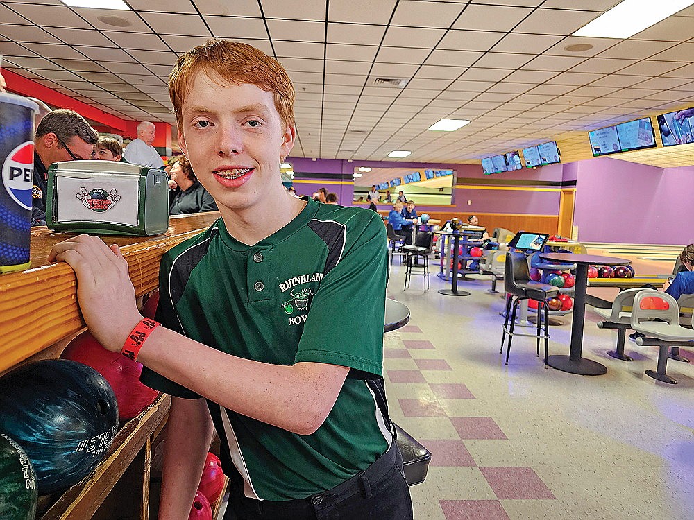 Rhinelander’s Eli Miller competed in the WiMSBC state tournament Saturday, May 4 at Dale’s Weston Lanes. (Submitted photo)