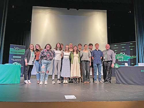 School District of Rhinelander superintendent Eric Burke, far right, stands with members of the Rhinelander High School Educators Rising Club. Eleven members of the Class of 2024 intend to major in education and obtain teaching credentials. (Submitted photo)