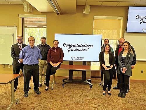 Nicolet College Academic Success Coach Tyler Ruppert and Admissions Representative Nathan Zorn graduated from Leadership Oneida County on Thursday, May 9. Zorn and Ruppert are pictured with the 2024 Leadership Oneida County graduating class. (Submitted photo)