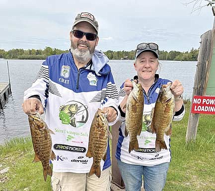 Chet and I wound up with just under 12 pounds for our first Wisconsin Bass Team Trail event of the summer on Mohawksin. The fish were a bit tricky to figure out but we made a decent showing. (Photo by Beckie Gaskill/Lakeland Times)