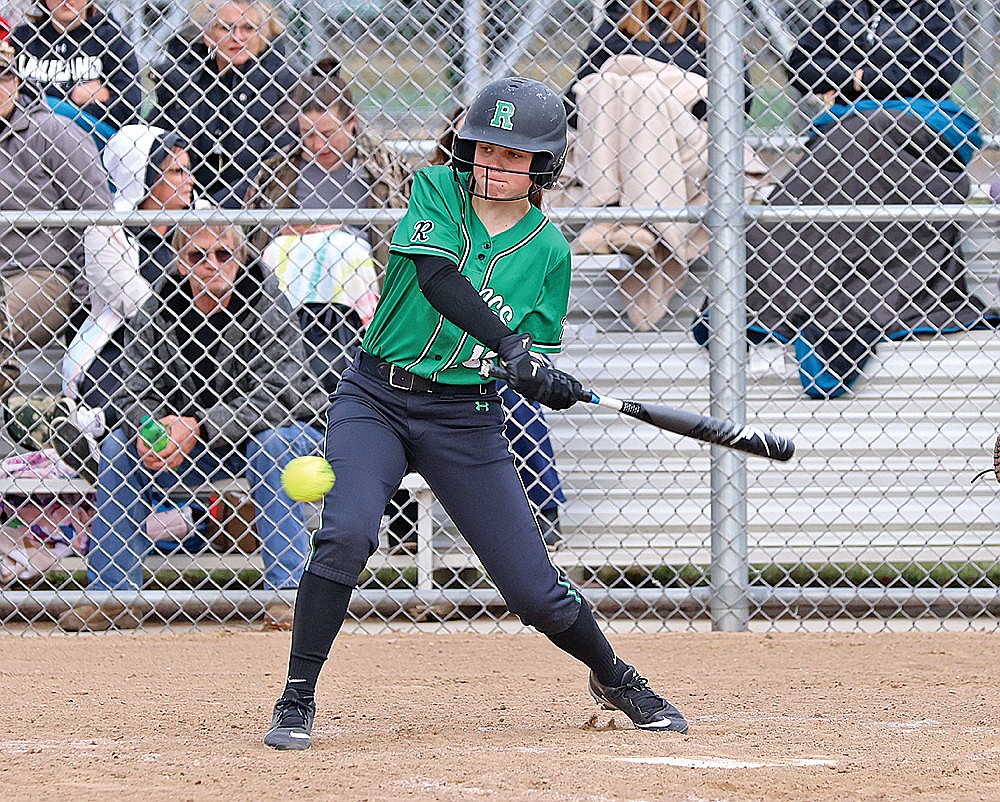 In this April 16, 2024 file photo, Rhinelander’s Chase Verbist prepares to hit a pitch during the third inning of a GNC softball game against Lakeland at Andrea Musson Field. Verbist, a freshman, led the Hodags with a .353 batting average this spring. (Bob Mainhardt for the River News)