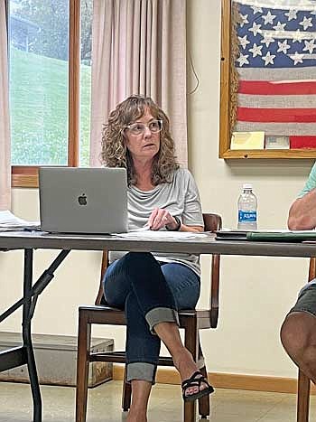 Fifield town supervisor Ann Sloane during a town board meeting on Tuesday, June 18, where a recall petition in an effort to recall her was filed with the town clerk Crystal Cowling and deputy town clerk Kelly Kleinschmidt. (Photo by Trevor Greene/Lakeland Times)