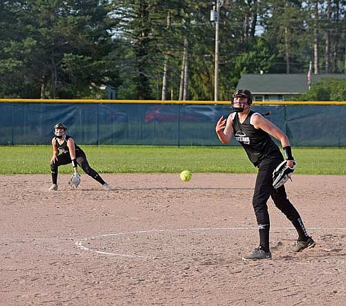 Britta Kemnitz delivers a pitch in the Northwoods League 14U championship game against Tomahawk Wednesday, July 10 at Tomahawk High School. (Photo by Brett LaBore/Lakeland Times)