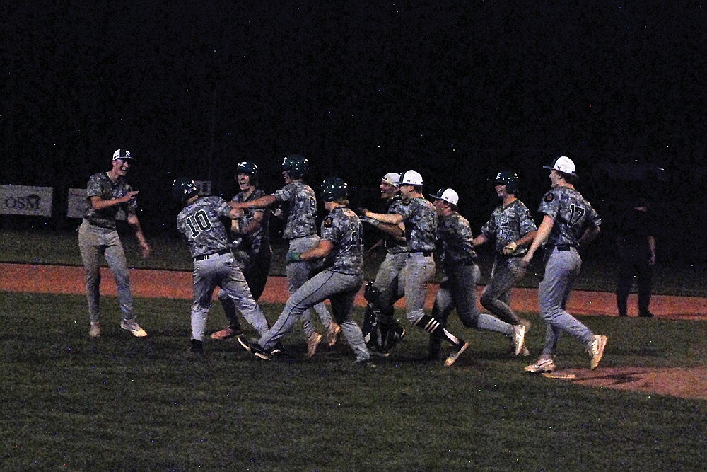 In this June 14, 2024 file photo, the Rhinelander Post 7 Rebels celebrate after defeating Fond du Lac Springs 9-8 in an American Legion Baseball game at Stafford Field. Following a one-win campaign for the Rhinelander High School baseball team in the spring, a four-run rally against Fond du Lac Springs marked the first of nine wins for the Rebels this summer. (Weston Kibler for the River News)