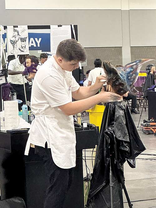 Nicolet College cosmetology/barbering Student Axel Jacobs won the gold medal at SkillsUSA National Conference. (Submitted photo)