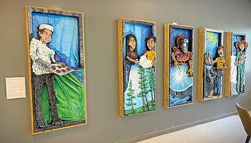 “Finding Art in All Things,” a five-panel installation by Nicolet College alum Carly Ratliff, is on display in the Lakeside Center commons at Nicolet College. River of Souls,” an installation by Cody Cottrell - Tekayanalow^nas`e, is on display in the field at Nicolet College. (Submitted photos)