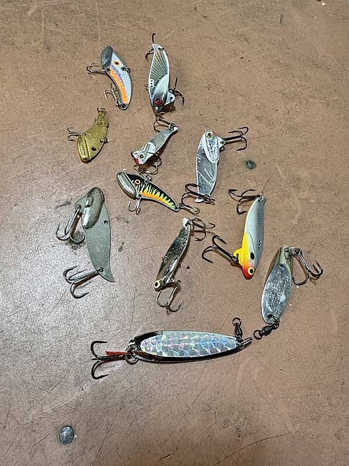 Blade baits and jigging spoons provide some great search baits for anglers targeting deeper fish. (Photo by Beckie Gaskill/Lakeland Times)