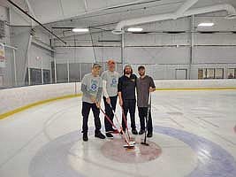 Curlers, from left, Chris Meier, Peter Chladil, Joseph Ross and Randy Louis formed a men’s team that took on La Crosse for a chance to go to Nationals last month. (Contributed photograph)