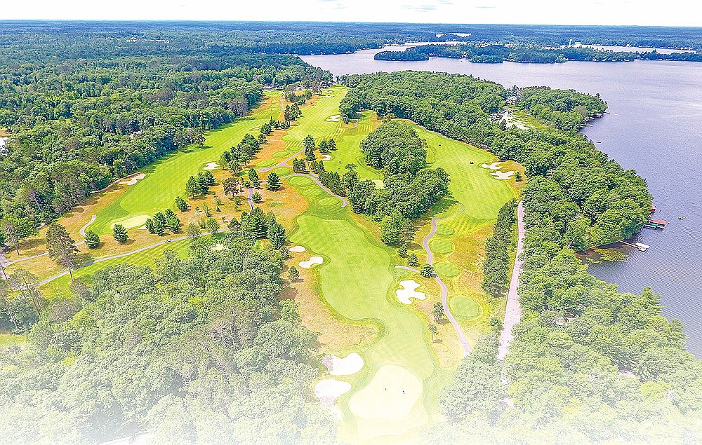 This 2018 aerial photograph depicts much of the front nine at Minocqua Country Club. The course will play host to the 104th Wisconsin State Open Monday, Aug. 19 to Wednesday, Aug. 21. (Dean Hall/Lakeland Times)