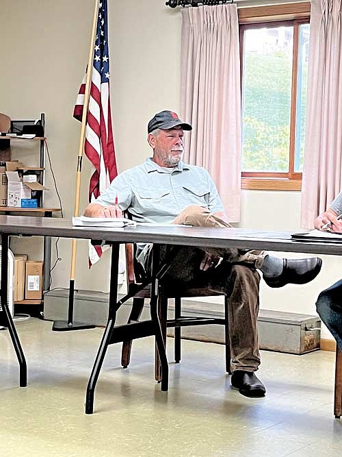 Fifield town supervisor John Schroeder attends his first town board meeting after an Aug. 27 recall election he won against incumbent Ann Sloane, 189-81, on Tuesday, Sept. 3, in Fifield. (Photo by Trevor Greene/Lakeland Times)