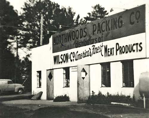 Northwoods Packing Co. building in the late 1950s. (Contributed photograph)