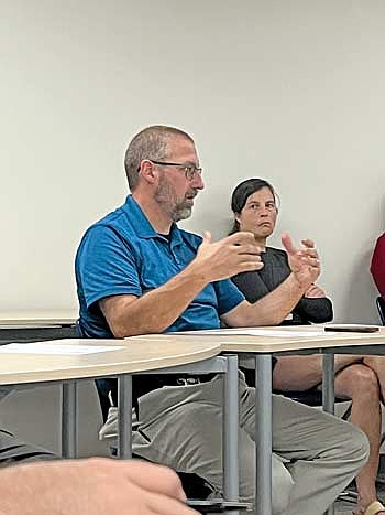 Oneida County sheriff Grady Hartman speaks during a STAR governance board meeting at the Rising STAR Transition Center on Wednesday, Sept. 11, in Minocqua. (Photo by Trevor Greene/Lakeland Times)