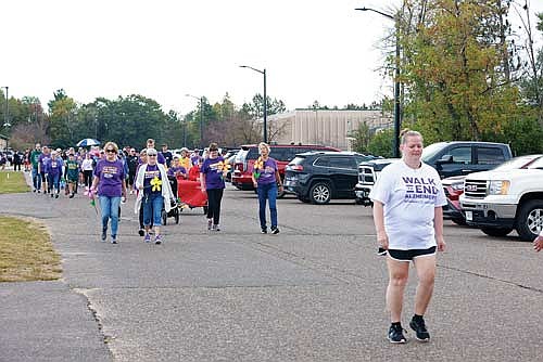 More than 300 people participated in the Walk to End Alzheimer’s at the Hodag Dome in Rhinelander Sept. 21. (Photo by Bob Mainhardt for the River News)