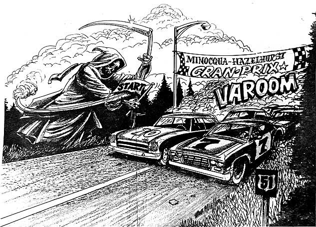 This depiction of the grim reaper looming over the deadly stretch of Hwy. 51 just south of Minocqua and Hazelhurst was used with a 1980 article from the Times highlighting the dangers of that specific corridor. (File art/Lakeland Times)