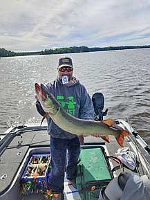 Bobby Sheldon brought in the largest musky of the Hodag Musky Challenge at 46 € inches long. (Submitted photo)