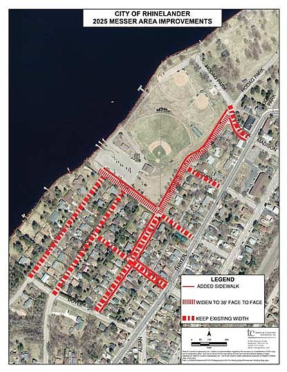 The map above shows the updated design for the Messer project as decided by the common council. (City of Rhinelander/submitted)