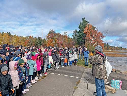 Wayne Valliere speaks to students. (Photo by Kate Reichl/Lakeland Times)