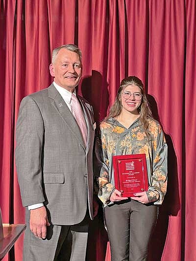 WMEA President Will Janssen is pictured with Bridget Koser. (Contributed photograph)